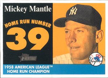 2007 Topps Heritage - 1958 Home Run Champion Mickey Mantle #MHRC39 Mickey Mantle Front