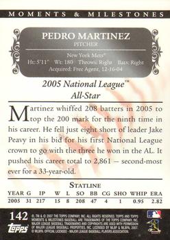 2007 Topps Moments & Milestones - Black #142-104 Pedro Martinez Back