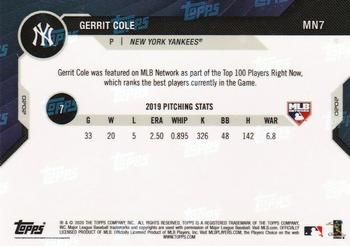 2020 Topps Now MLB Network's Top 100 #MN7 Gerrit Cole Back