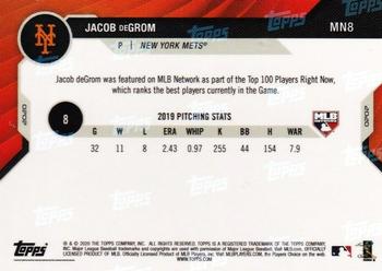 2020 Topps Now MLB Network's Top 100 #MN8 Jacob deGrom Back