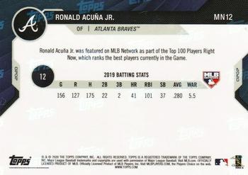 2020 Topps Now MLB Network's Top 100 #MN12 Ronald Acuna Jr. Back