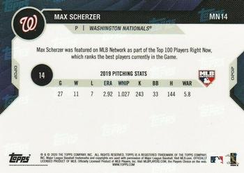 2020 Topps Now MLB Network's Top 100 #MN14 Max Scherzer Back