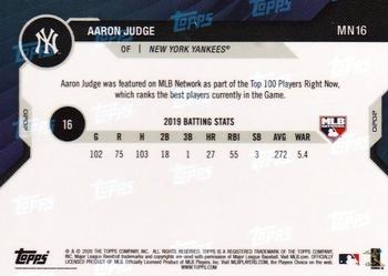 2020 Topps Now MLB Network's Top 100 #MN16 Aaron Judge Back
