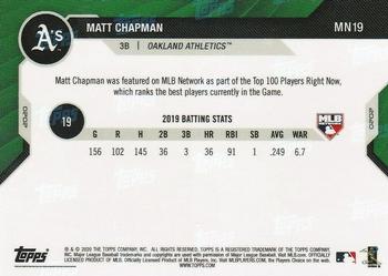2020 Topps Now MLB Network's Top 100 #MN19 Matt Chapman Back