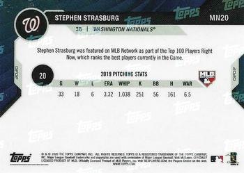 2020 Topps Now MLB Network's Top 100 #MN20 Stephen Strasburg Back
