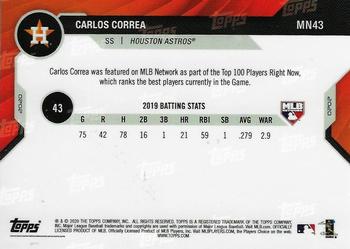2020 Topps Now MLB Network's Top 100 #MN43 Carlos Correa Back