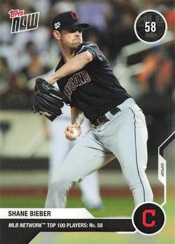 2020 Topps Now MLB Network's Top 100 #MN58 Shane Bieber Front