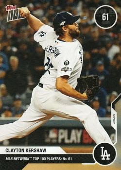 2020 Topps Now MLB Network's Top 100 #MN61 Clayton Kershaw Front