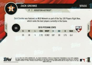 2020 Topps Now MLB Network's Top 100 #MN66 Zack Greinke Back