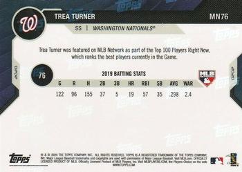2020 Topps Now MLB Network's Top 100 #MN76 Trea Turner Back