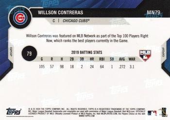 2020 Topps Now MLB Network's Top 100 #MN79 Willson Contreras Back