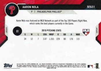 2020 Topps Now MLB Network's Top 100 #MN81 Aaron Nola Back