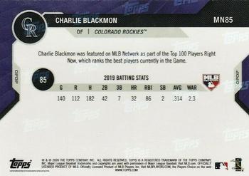 2020 Topps Now MLB Network's Top 100 #MN85 Charlie Blackmon Back