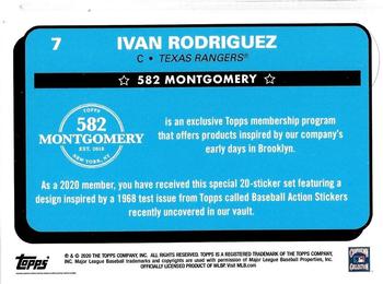2019-20 Topps 582 Montgomery Club Set 2 #7 Ivan Rodriguez Back