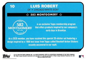 2019-20 Topps 582 Montgomery Club Set 2 #10 Luis Robert Back