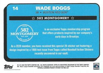 2019-20 Topps 582 Montgomery Club Set 2 #14 Wade Boggs Back