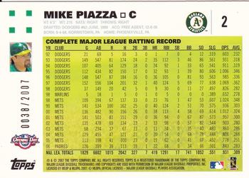 2007 Topps Opening Day - Gold #2 Mike Piazza Back