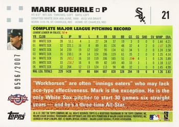 2007 Topps Opening Day - Gold #21 Mark Buehrle Back