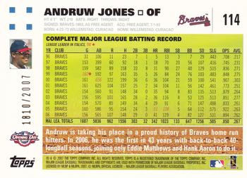 2007 Topps Opening Day - Gold #114 Andruw Jones Back