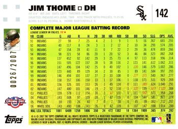 2007 Topps Opening Day - Gold #142 Jim Thome Back
