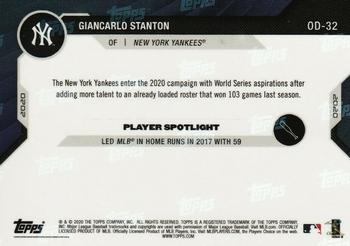 2020 Topps Now Road to Opening Day New York Yankees #OD-32 Giancarlo Stanton Back