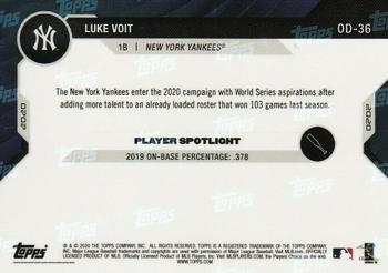 2020 Topps Now Road to Opening Day New York Yankees #OD-36 Luke Voit Back