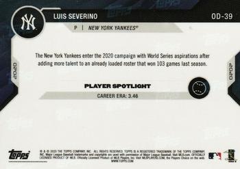 2020 Topps Now Road to Opening Day New York Yankees #OD-39 Luis Severino Back