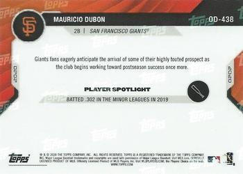 2020 Topps Now Road to Opening Day San Francisco Giants #OD-438 Mauricio Dubon Back