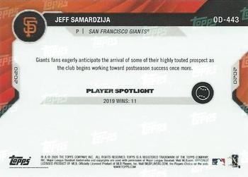 2020 Topps Now Road to Opening Day San Francisco Giants #OD-443 Jeff Samardzija Back