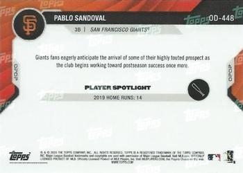 2020 Topps Now Road to Opening Day San Francisco Giants #OD-448 Pablo Sandoval Back