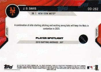 2020 Topps Now Road to Opening Day New York Mets #OD-262 J.D. Davis Back