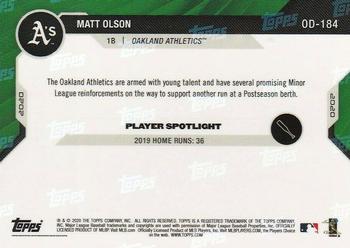 2020 Topps Now Road to Opening Day Oakland Athletics #OD-184 Matt Olson Back