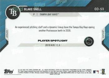 2020 Topps Now Road to Opening Day Tampa Bay Rays #OD-53 Blake Snell Back