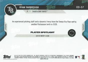 2020 Topps Now Road to Opening Day Tampa Bay Rays #OD-57 Ryan Yarbrough Back