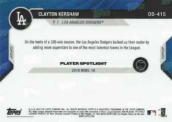 2020 Topps Now Road to Opening Day Los Angeles Dodgers #OD-415 Clayton Kershaw Back