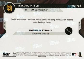 2020 Topps Now Road to Opening Day San Diego Padres #OD-424 Fernando Tatis Jr. Back