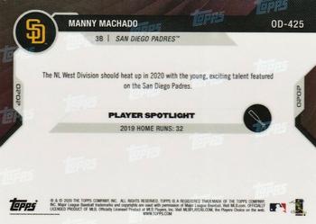 2020 Topps Now Road to Opening Day San Diego Padres #OD-425 Manny Machado Back