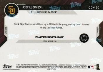 2020 Topps Now Road to Opening Day San Diego Padres #OD-430 Joey Lucchesi Back