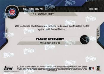2020 Topps Now Road to Opening Day Chicago Cubs #OD-306 Anthony Rizzo Back