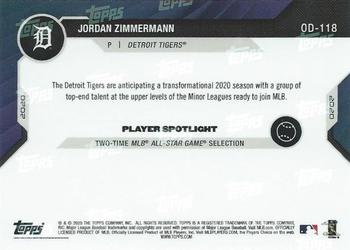 2020 Topps Now Road to Opening Day Detroit Tigers #OD-118 Jordan Zimmermann Back