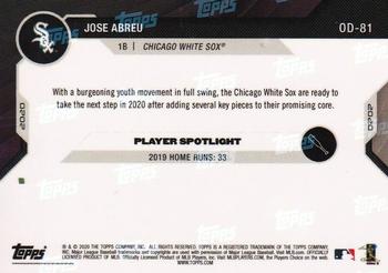 2020 Topps Now Road to Opening Day Chicago White Sox #OD-81 Jose Abreu Back