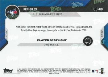 2020 Topps Now Road to Opening Day Toronto Blue Jays #OD-68 Ken Giles Back