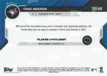 2020 Topps Now Road to Opening Day Toronto Blue Jays #OD-69 Chase Anderson Back