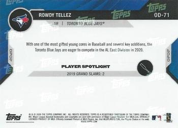 2020 Topps Now Road to Opening Day Toronto Blue Jays #OD-71 Rowdy Tellez Back