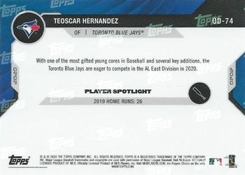 2020 Topps Now Road to Opening Day Toronto Blue Jays #OD-74 Teoscar Hernandez Back