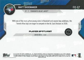 2020 Topps Now Road to Opening Day Toronto Blue Jays #OD-67 Matt Shoemaker Back