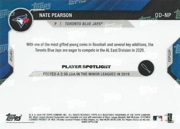 2020 Topps Now Road to Opening Day Toronto Blue Jays #OD-NP Nate Pearson Back