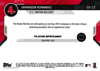 2020 Topps Now Road to Opening Day Boston Red Sox #OD-23 Darwinzon Hernandez Back