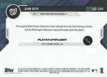2020 Topps Now Road to Opening Day Washington Nationals #OD-286 Juan Soto Back