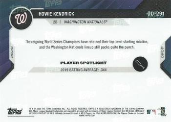 2020 Topps Now Road to Opening Day Washington Nationals #OD-291 Howie Kendrick Back